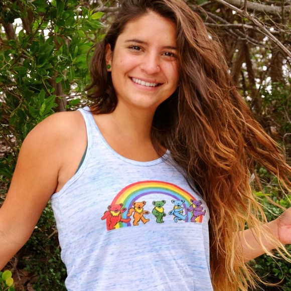 Little Hippie Other - Grateful Dead Rainbow Bears Soft and Flowy Tank